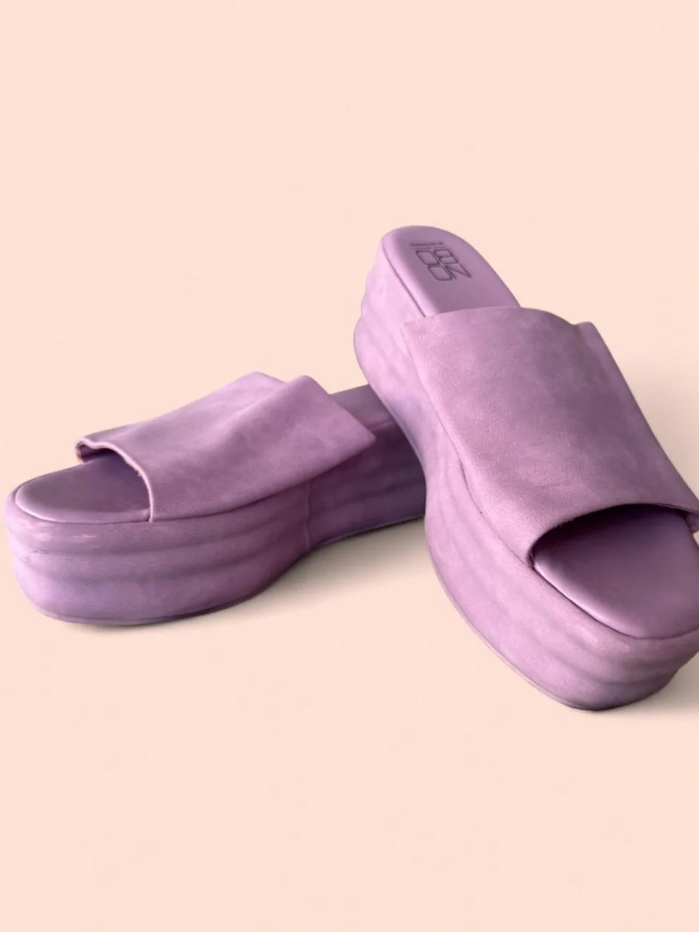 NOBO Urban Outfitters Platform Slide Sandals in Pastel Lavender 9